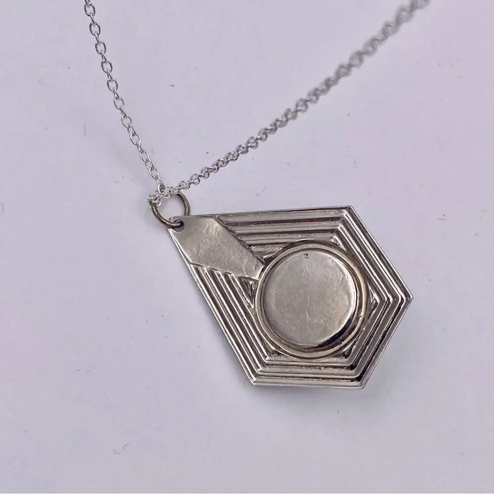 Southwestern Style Geometric Blue Cabochon Pendant - Picture 10 of 10